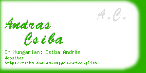 andras csiba business card